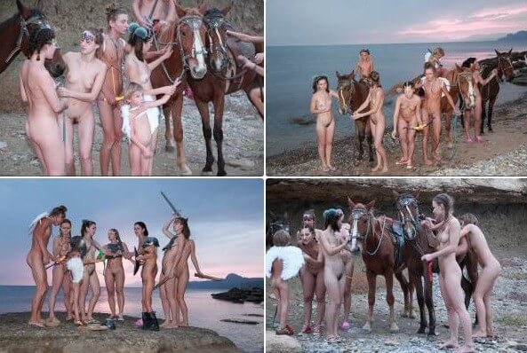 Mystical Horsey Riders Series photos - Support and mutual understanding are important in the nudism movement