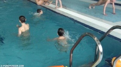 Poolside activities 1 Full HD - Growing up on a nudist beach