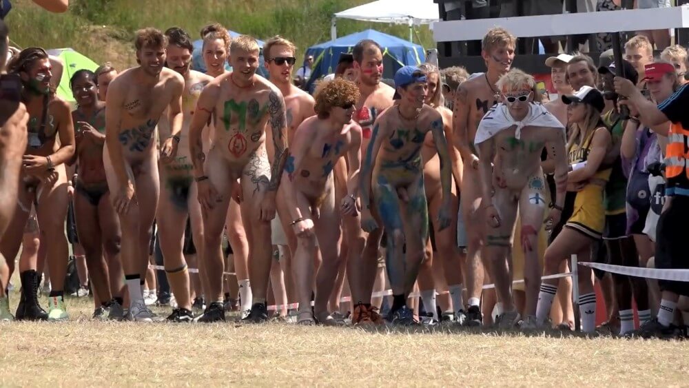 Roskilde Festival Full HD video - Ordinary Citizens Consciously Practicing Nudism