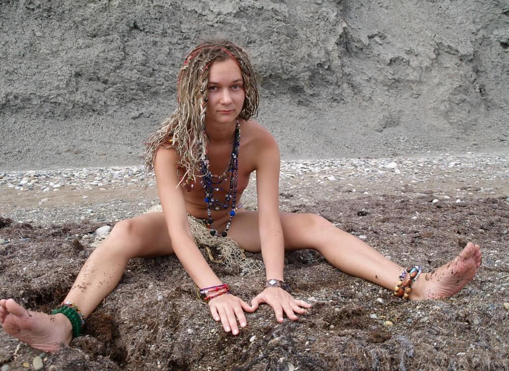 Naturists Rocky Stream Pixie Girls photos - Overcoming Shame