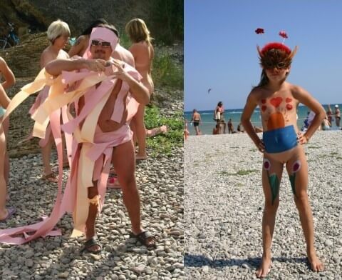 Natural Mud Camouflaging pics - Nudity in nudism is a form of honesty with oneself
