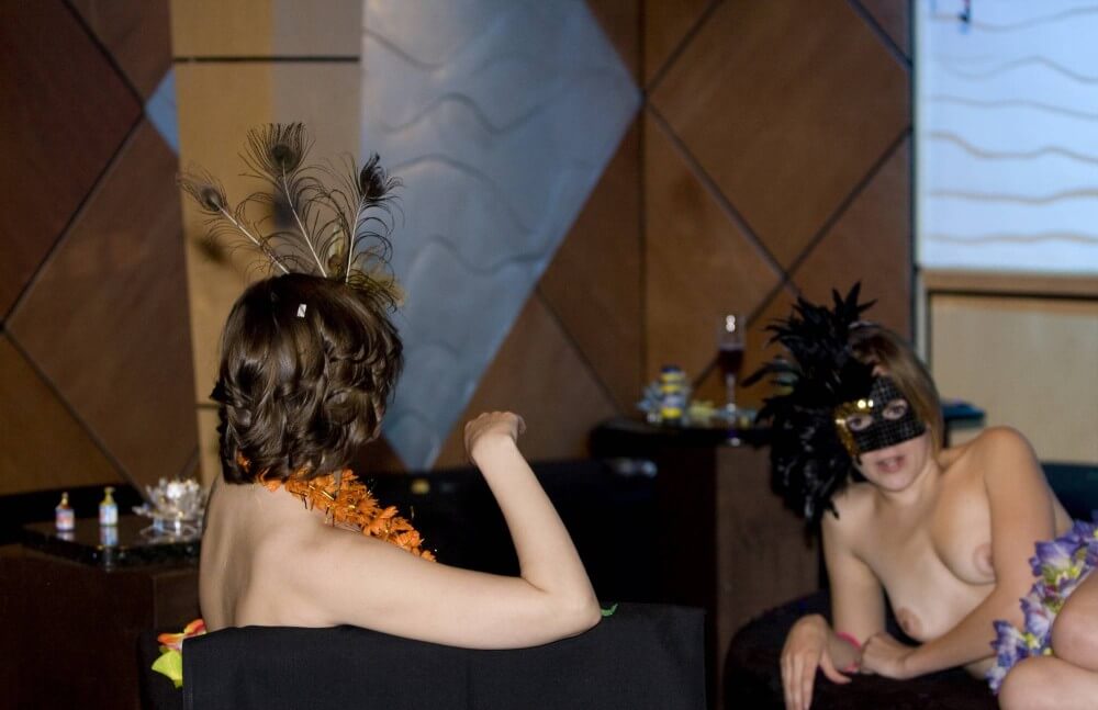 Masquerade Lounging photos - Types of recreation in nudist and naturist resorts and parks