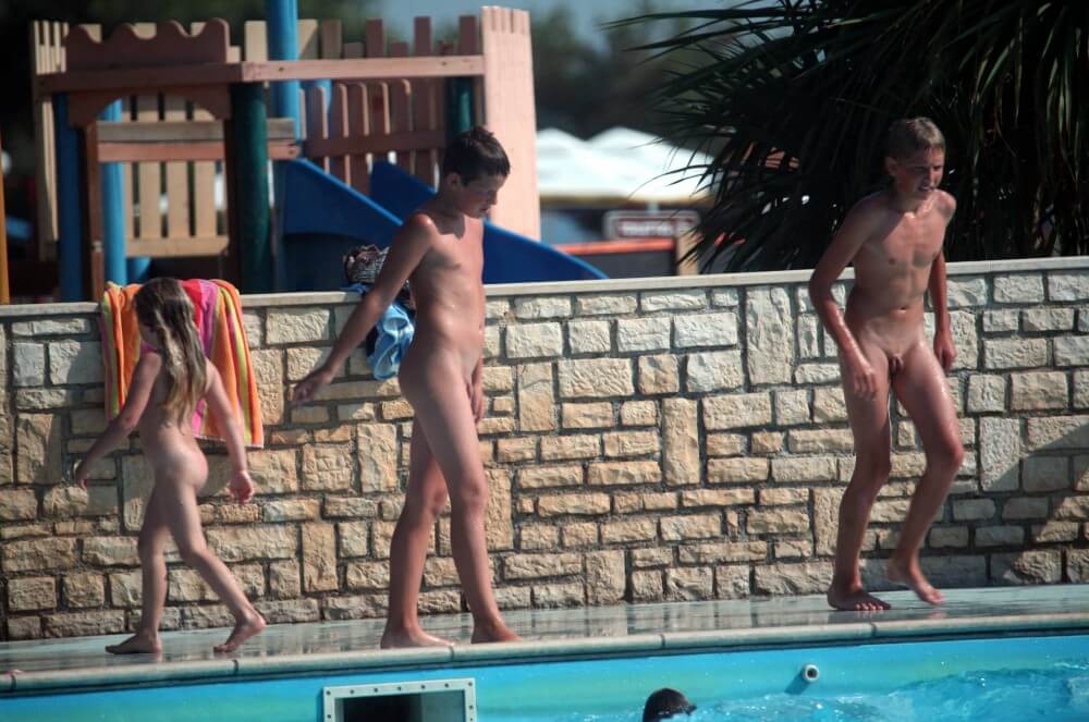 Naturist Pool Assortment photos - People practice nudism to achieve harmony with nature