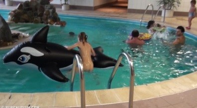 Naturism - Indoor dolphin ride Full HD upd - The entire upper aristocracy practiced nudism