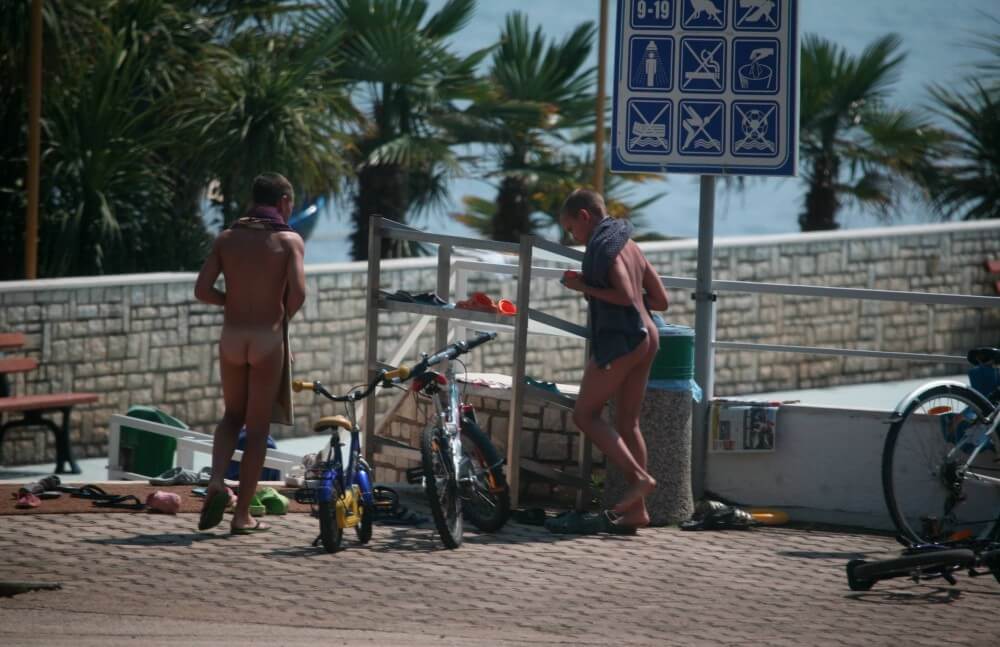 Nudism in a German water park photo - Overcoming shame and awkwardness when taking off clothes